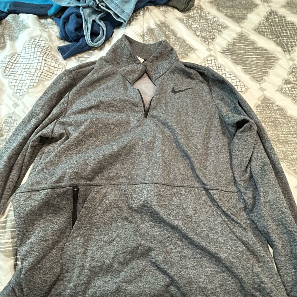 Nike Heather Gray Half-Zip Pullover